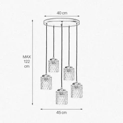 Giovanni Battista Pendelleuchte Ø 45 cm Messing Eisen Glas E27 verstellbar* Hängelampen|Bürolampen