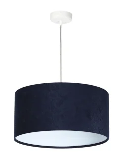 Discount BPS Koncept Pendelleuchte AIMEE Dunkelblau Weiß Retro rund