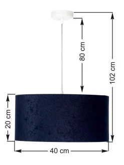 Discount BPS Koncept Pendelleuchte AIMEE Dunkelblau Weiß Retro rund