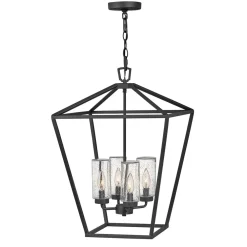 Elstead Pendelleuchte außen Aluminium Glas E14 IP44 Schwarz Vintage* Metall Lampen|Vintage Lampen