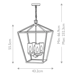 Elstead Pendelleuchte außen Aluminium Glas E14 IP44 Schwarz Vintage* Metall Lampen|Vintage Lampen