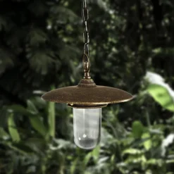 Giovanni Battista Pendelleuchte außen IP44 Messing Glas E27 Ø 25 cm* Außenleuchten Antik|Gartenlaternen