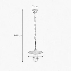 Giovanni Battista Pendelleuchte außen IP44 Messing Glas E27 Ø 25 cm* Außenleuchten Antik|Gartenlaternen