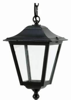 New Lido Pendelleuchte außen IP44 Rustikal Aluminium Schwarz E27