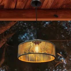 Clearance Newgarden Pendelleuchte außen IP54 Seil Lampenschirm E27 Ø 30 cm Grün