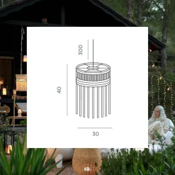 Online Newgarden Pendelleuchte außen kabellos LED Akku IP54 Ø 30cm Beige 2700K