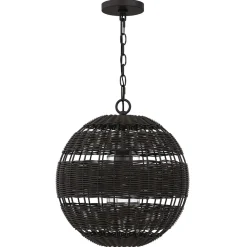 New Elstead Pendelleuchte außen Korbschirm E27 IP44 in Bronze dunkel