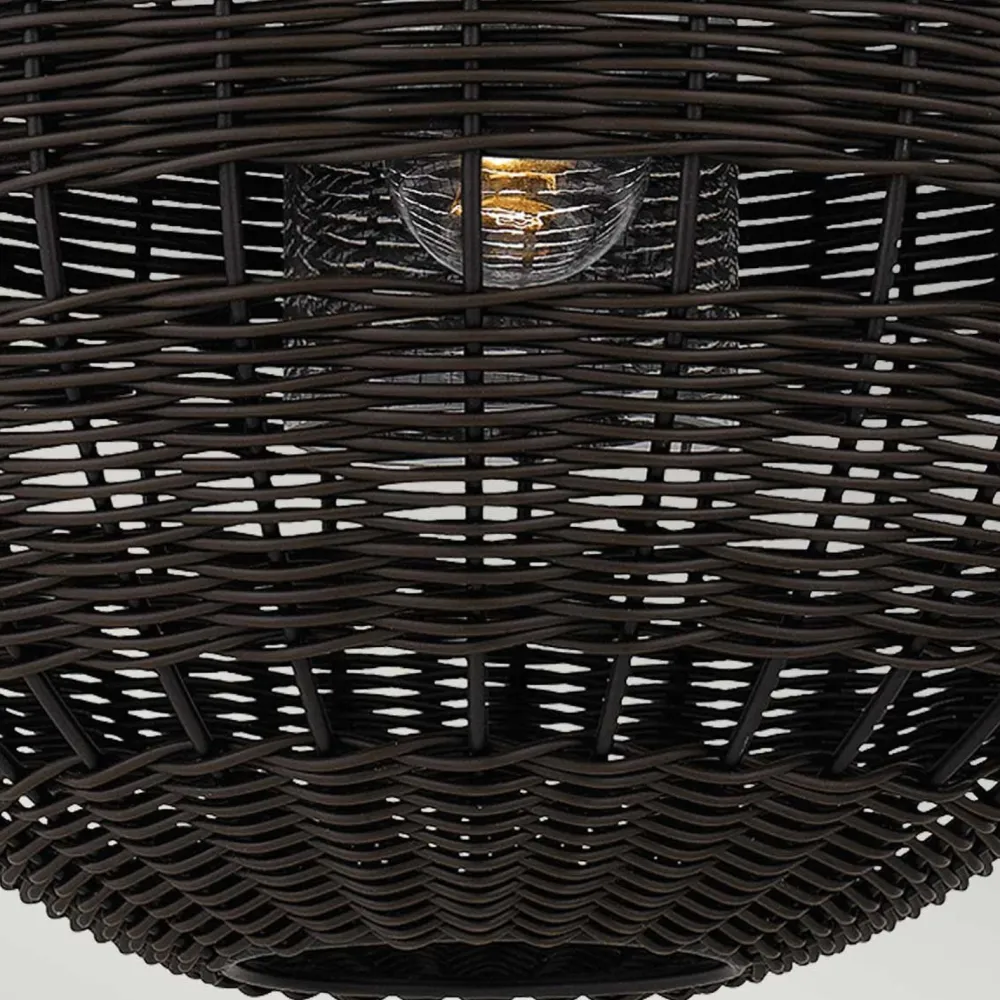 New Elstead Pendelleuchte außen Korbschirm E27 IP44 in Bronze dunkel