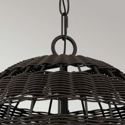 New Elstead Pendelleuchte außen Korbschirm E27 IP44 in Bronze dunkel