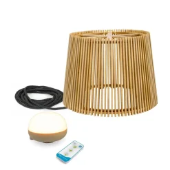 Newgarden Pendelleuchte außen LED Akku Holz Ø 39 cm IP54 2700 K dimmbar* Metall Lampen|Hängeleuchten Außen