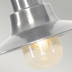 Elstead Pendelleuchte Außen Messing Glas in Nickel IP44* Außenleuchten Antik|Außenleuchten Messing