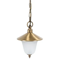 New Lido Pendelleuchte Außen Messing Glas IP23 Rustikal