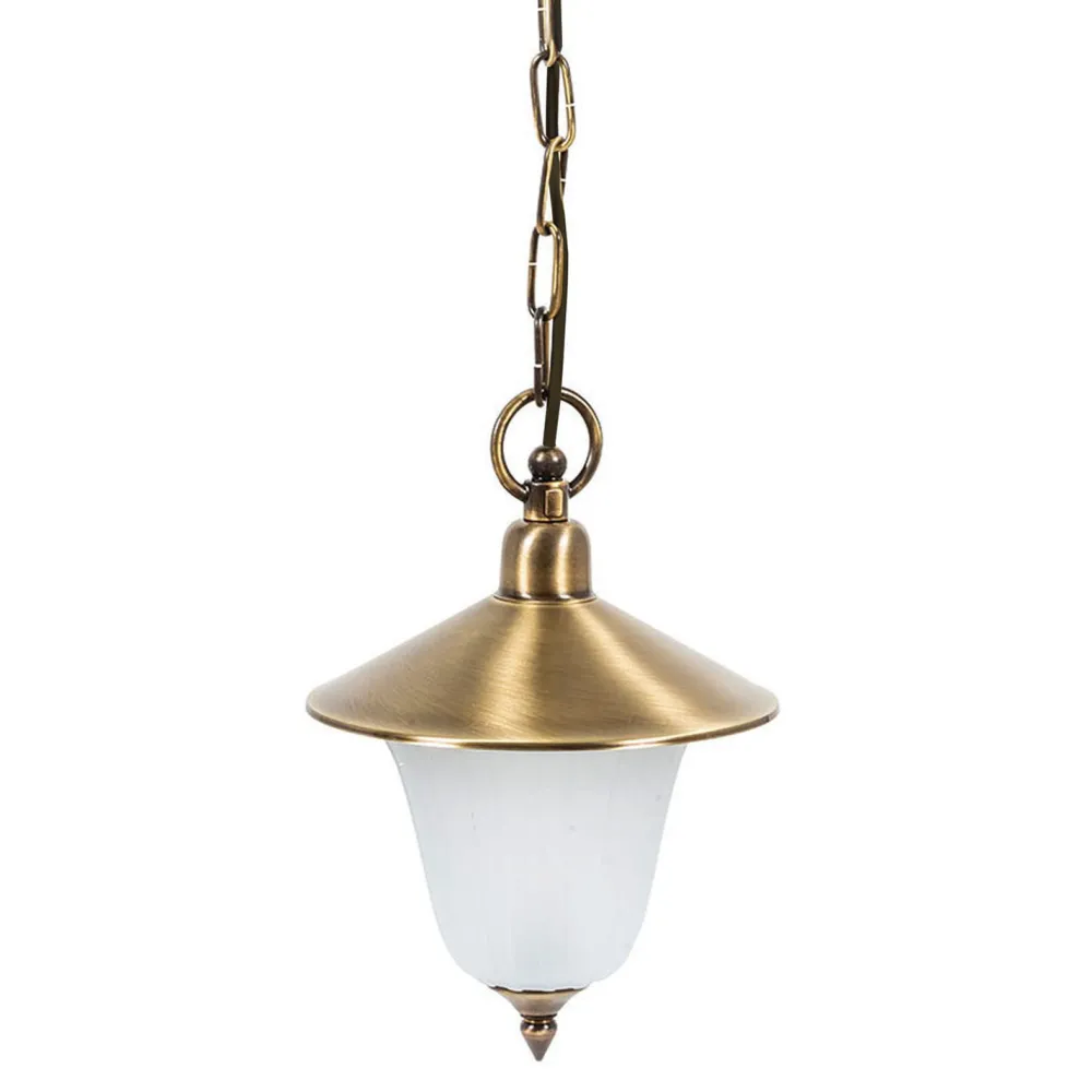 New Lido Pendelleuchte Außen Messing Glas IP23 Rustikal