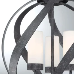 Hot Elstead Pendelleuchte außen Metall Glas 3x E14 IP44 Ø 41 cm