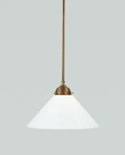 Berliner Messingleuchten Pendelleuchte Berliner Messing Glas E27 Ø30 cm rund* Hängelampen|Bürolampen