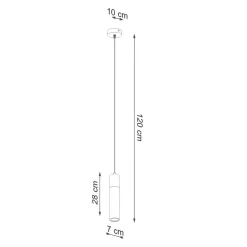 Clearance Sollux Pendelleuchte Beton Holz Ø 7 cm schmal Grau GU10