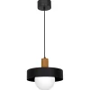 Outlet Luminex Pendelleuchte blendarm Glas Holz Metall Ø29 cm Modern