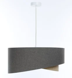 BPS Koncept Pendelleuchte Braun Beige E27 rund Ø 60 cm Stoff Modern* Hängelampen|Bürolampen