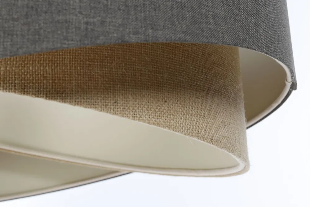 BPS Koncept Pendelleuchte Braun Beige E27 rund Ø 60 cm Stoff Modern* Hängelampen|Bürolampen
