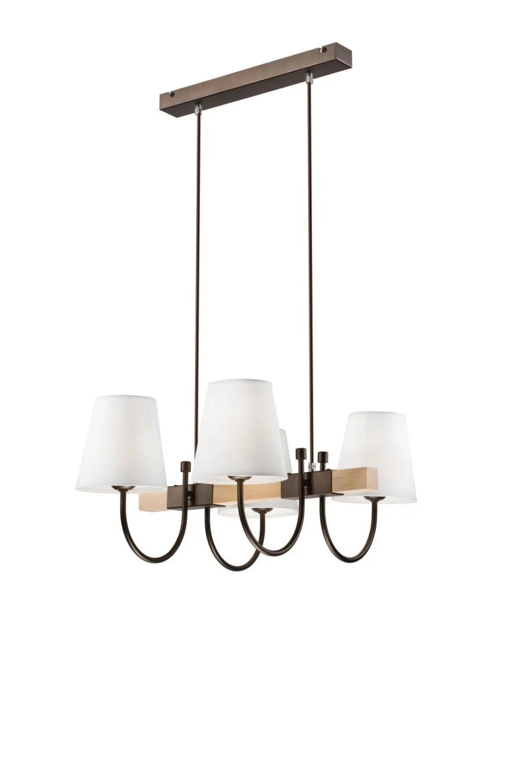 Lamkur Pendelleuchte Braun Holz 4-flmg Landhaus Esstisch