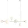 ALDEX Pendelleuchte Creme Weiß E27 E14 6-flammig Kugelschirm* Hängelampen|Bürolampen