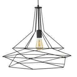 Discount Jupiter Pendelleuchte Draht Schwarz geometrisch Esstisch