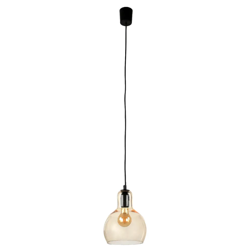 TK Lighting Pendelleuchte E27 Ø 18 cm Glas Orange Chrom* Hängelampen|Esszimmer Lampen