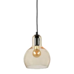TK Lighting Pendelleuchte E27 Ø 18 cm Glas Orange Chrom* Hängelampen|Esszimmer Lampen