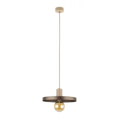 TK Lighting Pendelleuchte E27 Ø30 cm rund Sandgrau Braun Vintage* Hängelampen|Bürolampen