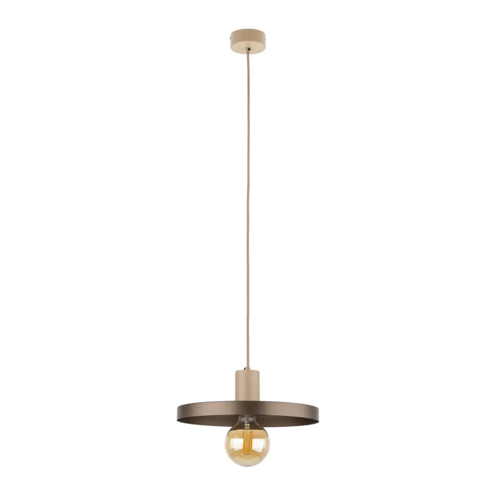 TK Lighting Pendelleuchte E27 Ø30 cm rund Sandgrau Braun Vintage* Hängelampen|Bürolampen