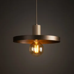 TK Lighting Pendelleuchte E27 Ø30 cm rund Sandgrau Braun Vintage* Hängelampen|Bürolampen