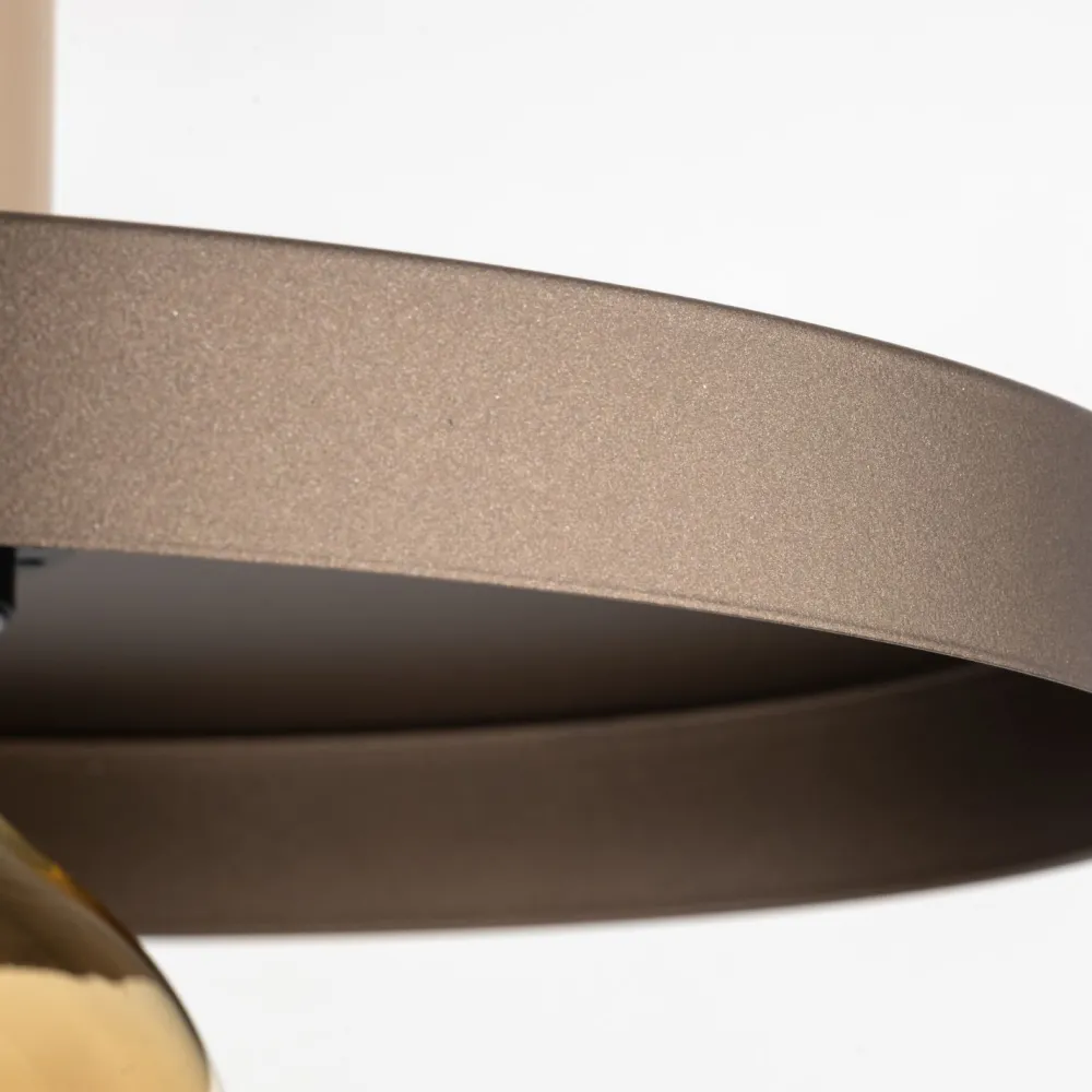 TK Lighting Pendelleuchte E27 Ø30 cm rund Sandgrau Braun Vintage* Hängelampen|Bürolampen