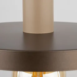 TK Lighting Pendelleuchte E27 Ø30 cm rund Sandgrau Braun Vintage* Hängelampen|Bürolampen