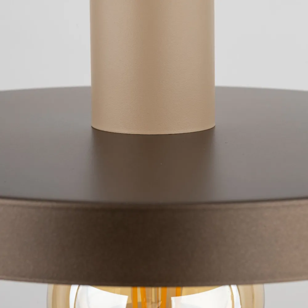 TK Lighting Pendelleuchte E27 Ø30 cm rund Sandgrau Braun Vintage* Hängelampen|Bürolampen