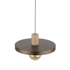 TK Lighting Pendelleuchte E27 Ø30 cm rund Sandgrau Braun Vintage* Hängelampen|Bürolampen
