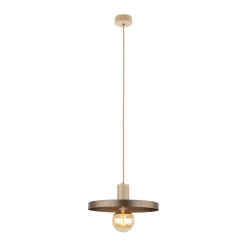 TK Lighting Pendelleuchte E27 Ø30 cm rund Sandgrau Braun Vintage* Hängelampen|Bürolampen