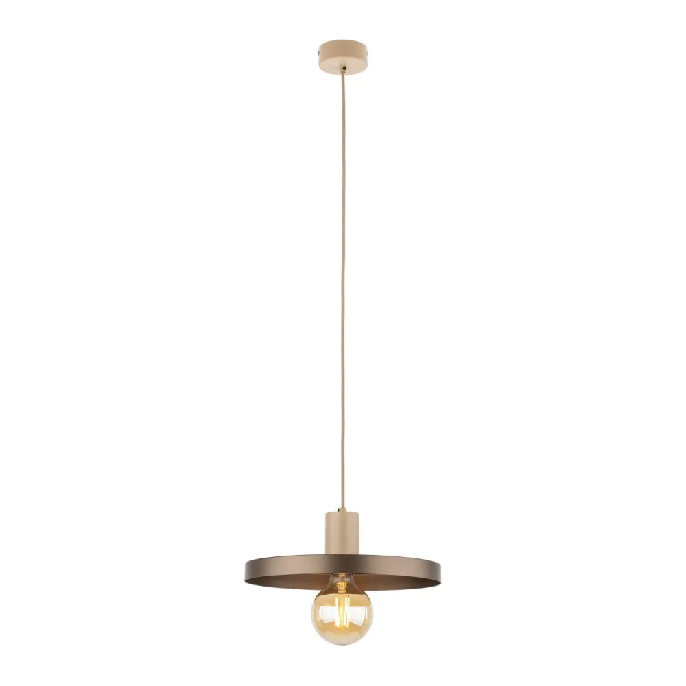 TK Lighting Pendelleuchte E27 Ø30 cm rund Sandgrau Braun Vintage* Hängelampen|Bürolampen