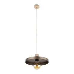 TK Lighting Pendelleuchte E27 Ø30 cm rund Sandgrau Braun Vintage* Hängelampen|Bürolampen