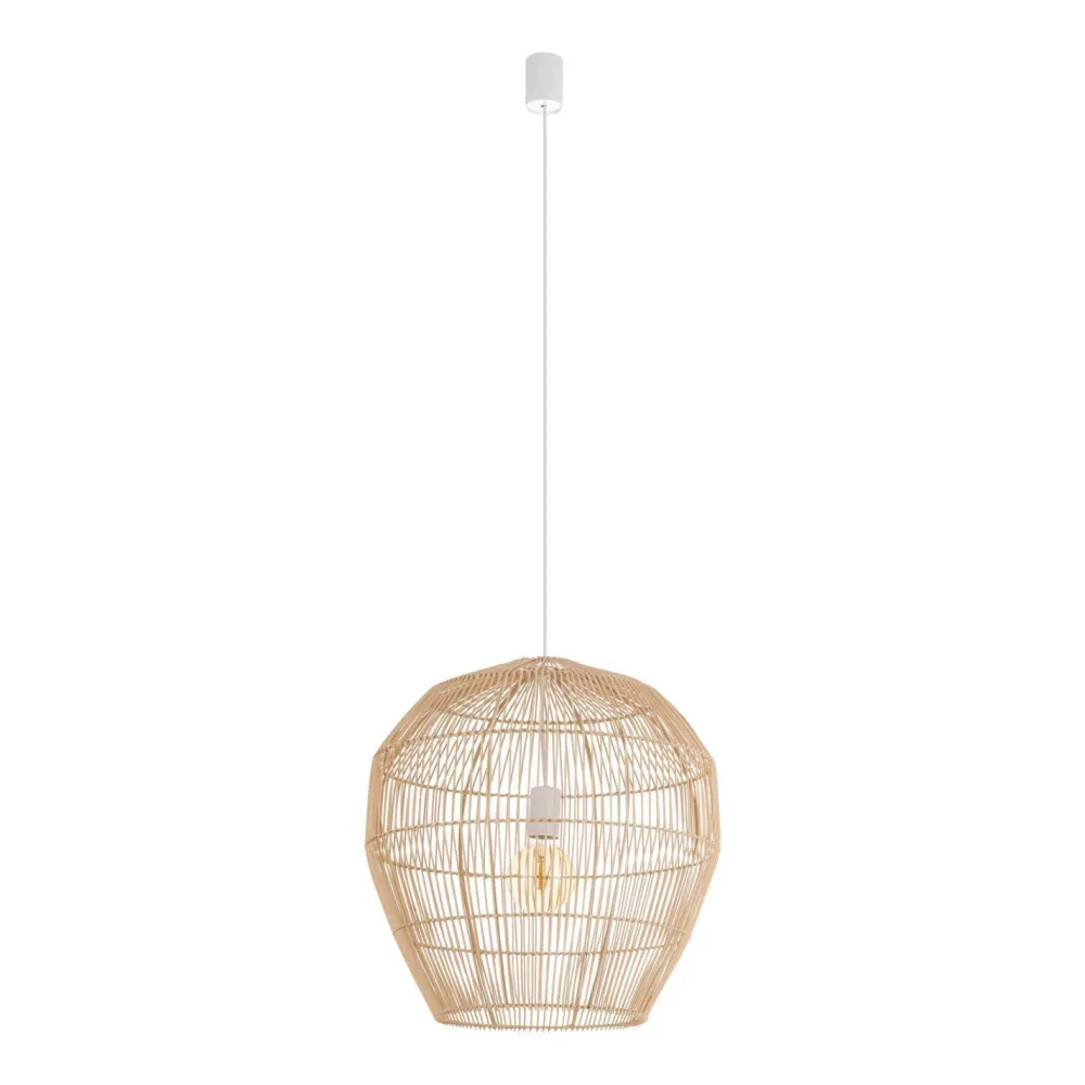 Sale Nowodvorski Pendelleuchte E27 Bambus Natur B:50 cm höhenverstellbar