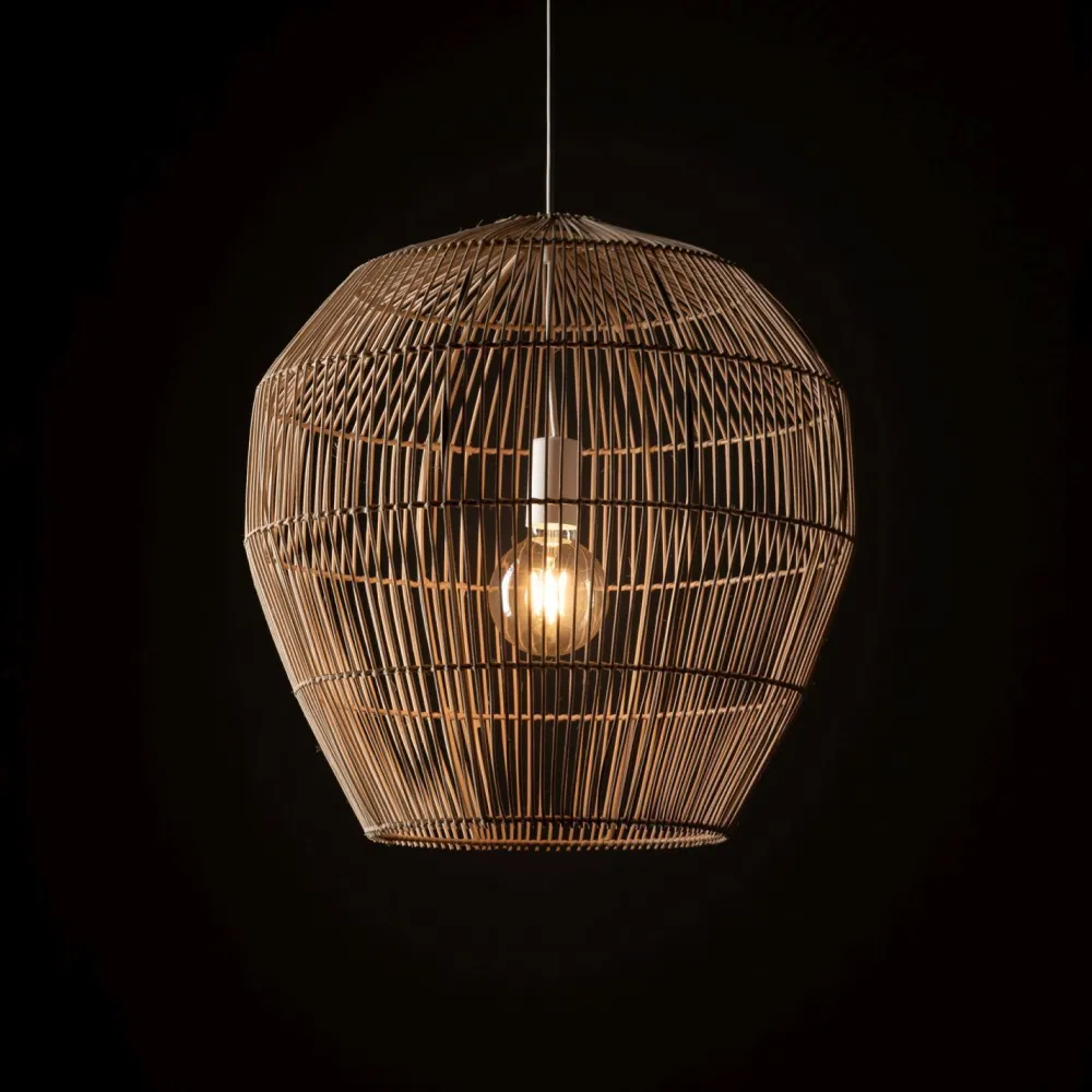 Sale Nowodvorski Pendelleuchte E27 Bambus Natur B:50 cm höhenverstellbar