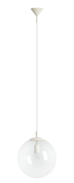 ALDEX Pendelleuchte E27 Kugel Glas Metall in Creme 30 cm rund* Hängelampen|Bürolampen