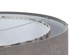 Best BPS Koncept Pendelleuchte E27 rund Ø 50 cm Stoff Velours Optik Grau Beige