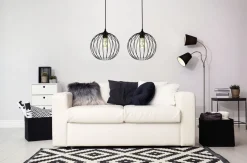 Belis Pendelleuchte E27 Schwarz Metall 2-flammig L:60 cm* Hängelampen|Bürolampen