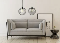 Belis Pendelleuchte E27 Schwarz Metall 2-flammig L:60 cm* Hängelampen|Bürolampen