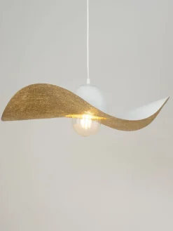 Sigma Pendelleuchte E27 Weiß Gold Modern Wellenschirm* Hängelampen|Moderne Lampen