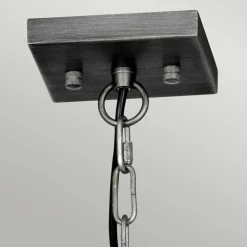 Elstead Pendelleuchte eckig Metall Glas E27 B: 49,3 cm Gunmetal Grau* Bürolampen|Esszimmer Lampen