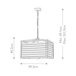 Elstead Pendelleuchte eckig Metall Glas E27 B: 49,3 cm Gunmetal Grau* Bürolampen|Esszimmer Lampen