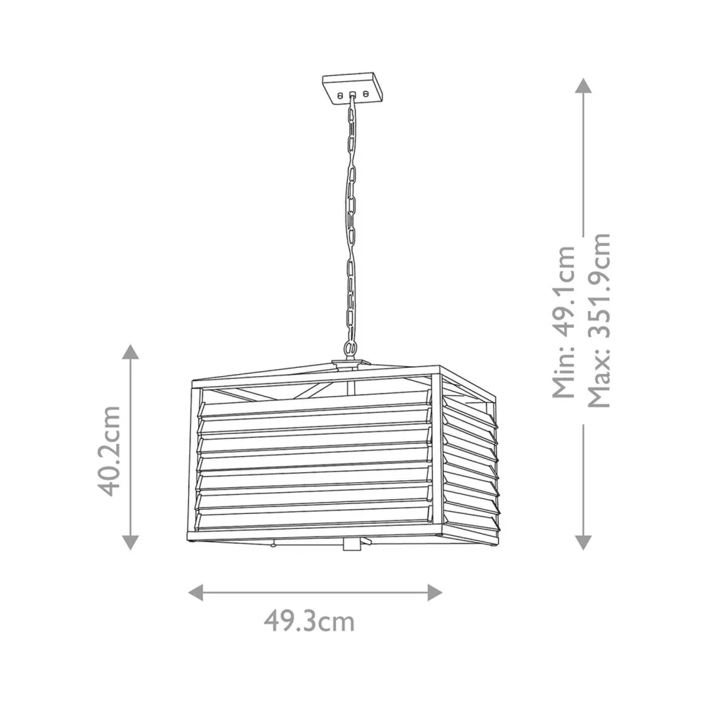Elstead Pendelleuchte eckig Metall Glas E27 B: 49,3 cm Gunmetal Grau* Bürolampen|Esszimmer Lampen