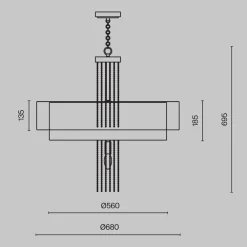New Maytoni Pendelleuchte Edelstahl Stoff E14 Ø 68 cm rund Modern