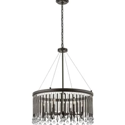 Clearance Elstead Pendelleuchte EDIN Kristall Ø62cm kürzbar Lampe